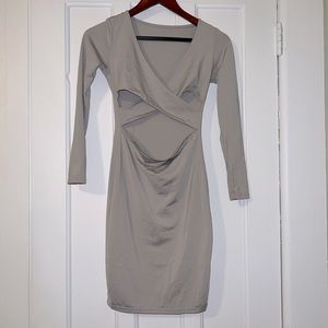 Gray Bodycon Cutout Dress
